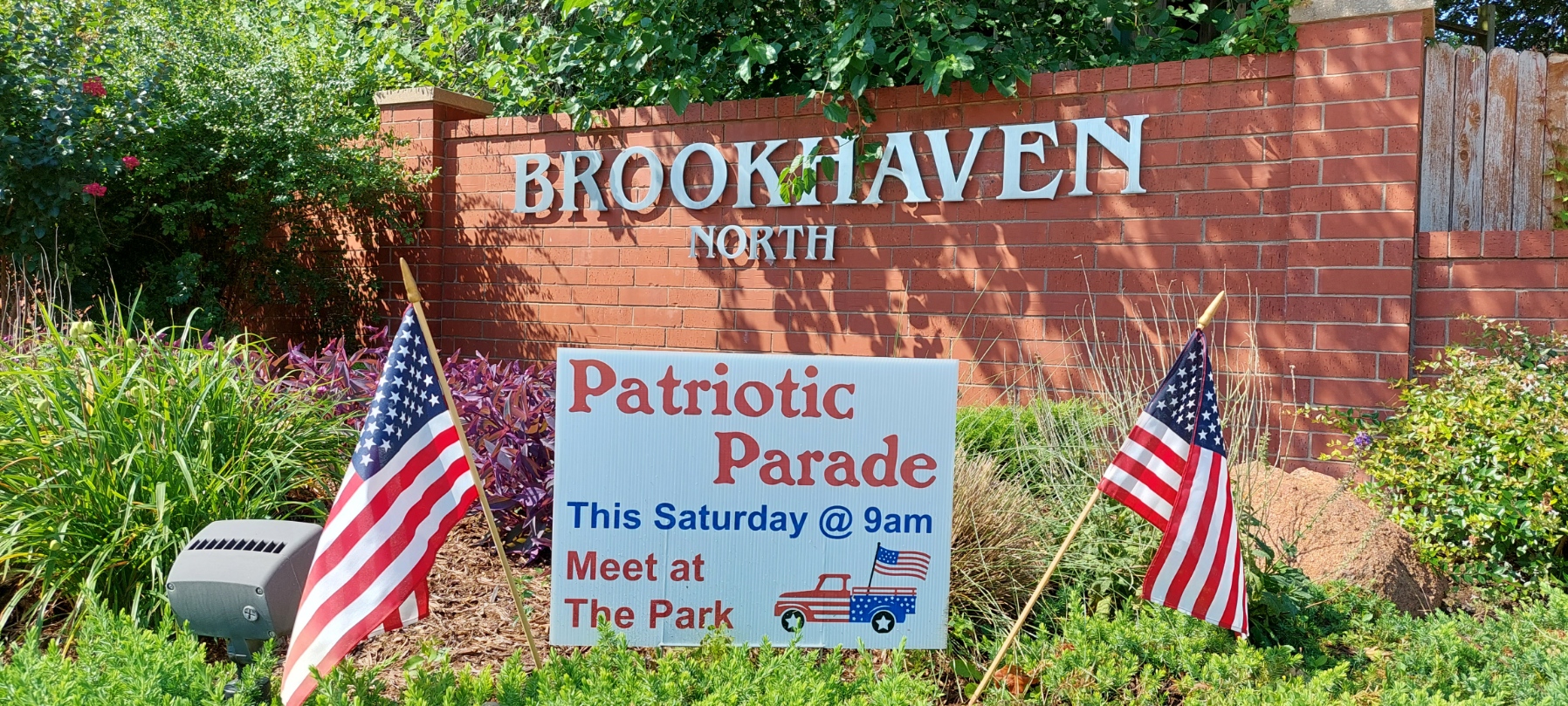 Patriotic Parade sign